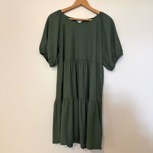 J. Crew Textured Green dot Dress